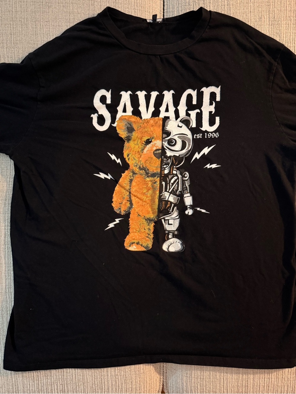 Savage Teddy Robot Graphic Tee